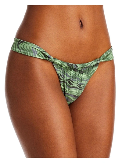 Cult Gaia Manon Womens Printed Brazilian Bikini Swim Top In Green