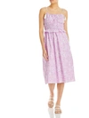 Aqua Womens Cotton Floral Midi Dress In Purple