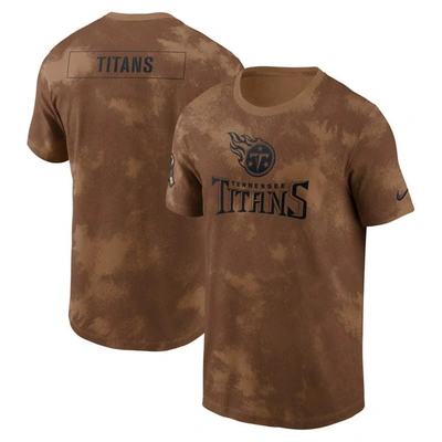 NIKE NIKE  BROWN TENNESSEE TITANS 2023 SALUTE TO SERVICE SIDELINE T-SHIRT
