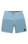 Rvca Current Stripe Water Repellent Board Shorts In Blue