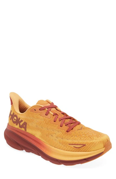 Hoka Clifton 9 Running Shoe In Amber Haze / Sherbet