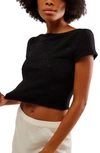 Free People Keep Me Warm Crop Sweater In Black