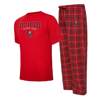 CONCEPTS SPORT CONCEPTS SPORT RED/PEWTER TAMPA BAY BUCCANEERS ARCTIC T-SHIRT & PAJAMA trousers SLEEP SET
