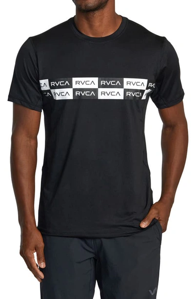 Rvca Sport Vent Logo T-shirt In Black/ White