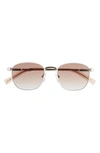 Le Specs Neptune Deux 52mm Square Sunglasses In Gold / White