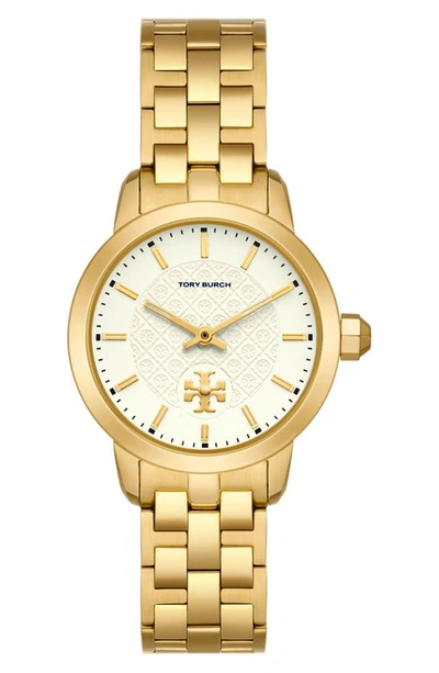 Tory Burch The Tory Watch, 34mm In Cream/gold
