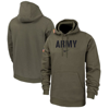 Nike Olive Army Black Knights Military Pack Club Fleece Pullover Hoodie In Green