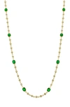 Bony Levy El Mar Station Emerald & Diamond Necklace In 18k Yellow Gold