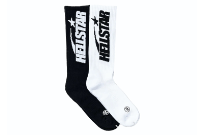 Pre-owned Hellstar Classic Socks (2 Pack) White/black