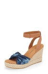 Toms Marise Ankle Strap Espadrille Wedge In Navy