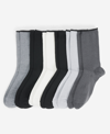 KENNETH COLE WOMEN'S RIBBED CREW SOCKS 6-PACK