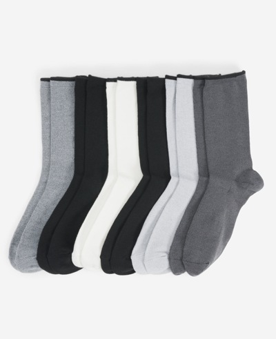 Kenneth Cole Women's Ribbed Crew Socks 6-pack In Basic
