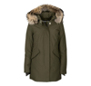 Woolrich Detachable Fur Collar Parka Coat In Verde