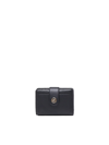 Michael Michael Kors Logo-plaque Pebbled Leather Wallet In Black