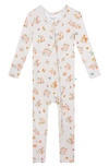 POSH PEANUT CLEMENCE FLORAL FITTED CONVERTIBLE FOOTIE PAJAMAS