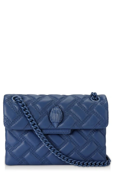 Kurt Geiger Mini Kensington Drench Leather Handbag In Navy