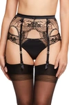 Dita Von Teese Rosabelle Garter Belt In Black Floral