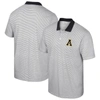 Colosseum Men's  White, Black Appalachian State Mountaineers Print Stripe Polo Shirt In White