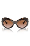 Versace Eyewear Irregular Frame Sunglasses In Havana