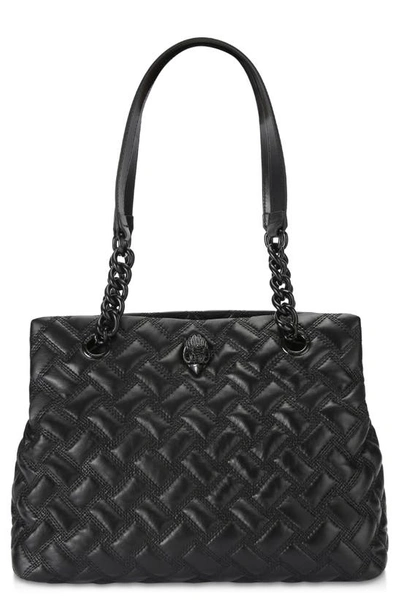 Kurt Geiger Kensington Large Quilted Leather Tote In Black