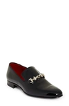 Christian Louboutin Men's Equiswing Spike-embellished Patent Leather Loafers In Black