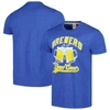HOMAGE HOMAGE ROYAL MILWAUKEE BREWERS DOODLE COLLECTION THE BREW CREW TRI-BLEND T-SHIRT