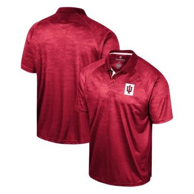 Colosseum Men's  Crimson Indiana Hoosiers Honeycomb Raglan Polo Shirt