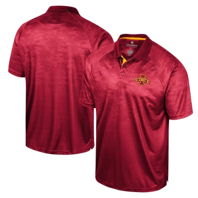 Colosseum Men's  Cardinal Iowa State Cyclones Honeycomb Raglan Polo Shirt