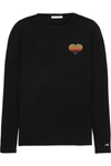 BELLA FREUD DISCO HEART METALLIC INTARSIA WOOL-BLEND SWEATER