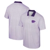 Colosseum Men's  White, Purple Kansas State Wildcats Print Stripe Polo Shirt In White