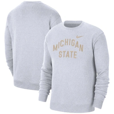 Nike Michigan State  Men's College Crew-neck Sweatshirt In White
