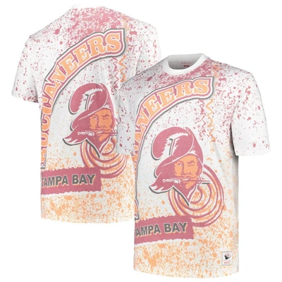 MITCHELL & NESS MITCHELL & NESS WHITE TAMPA BAY BUCCANEERS BIG & TALL ALLOVER PRINT T-SHIRT