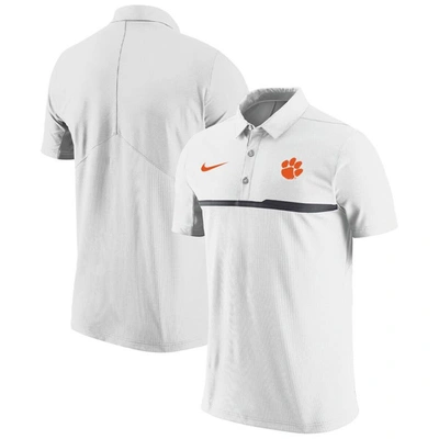 Nike Men's  White Clemson Tigers Coaches Performance Polo Shirt