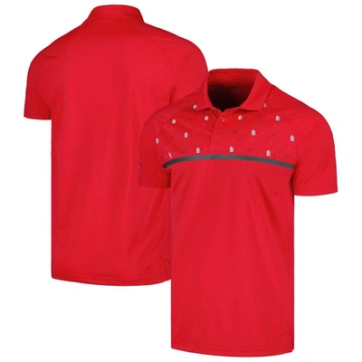 Levelwear Men's Red Cleveland Guardians Sector Batter Up Raglan Polo