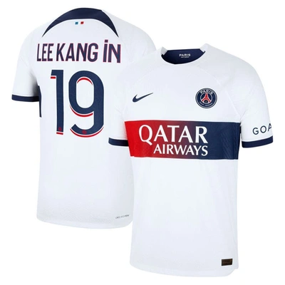 Nike Lee Kang-in Paris Saint-germain 2023/24 Match Away  Men's Dri-fit Adv Soccer Jersey In White