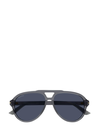 Gucci Eyewear Navigator Frame Sunglasses In Grey