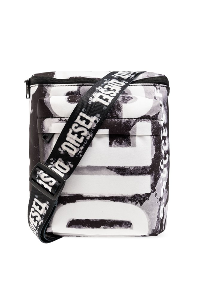 Diesel Rave Logo Strap Shoulder Bag In Black