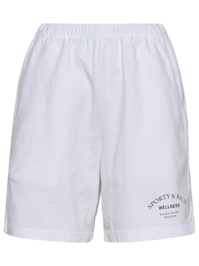 Sporty And Rich Sporty & Rich Wellness Studio Logo Printed Shorts In White