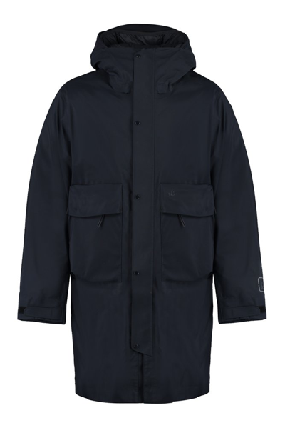 C.p. Company Hooded Down Coat In Navy