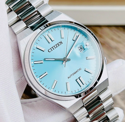 Pre-owned Citizen Tsuyosa Sapphire Crystal Automatic Nj0151-88m Turquoise Dial