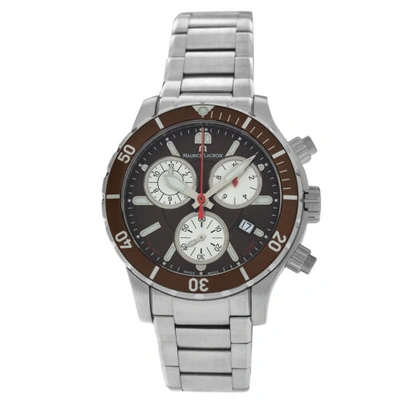 Pre-owned Maurice Lacroix Miros Diver Chronograph Mi1108-ss072-730 Steel 41mm Quartz Watch