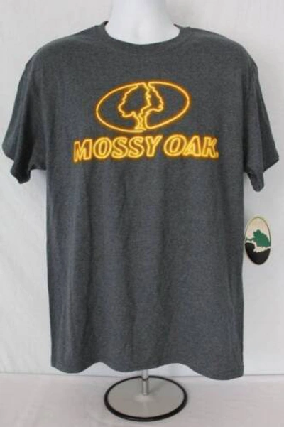 Pre-owned Mossy Oak Mens  T Shirt Medium Top Deer Hunting Graphic Tee Bow Fishing Grey In Gray