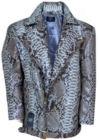 Pre-owned Handmade Genuine Dragon King Python Skin Large Scales Jacket All Size Upto13xl74" Presale In Black