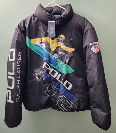 Pre-owned Polo Ralph Lauren Alpine 92 Snowboard Black Down Men's Jacket Sz - Xl