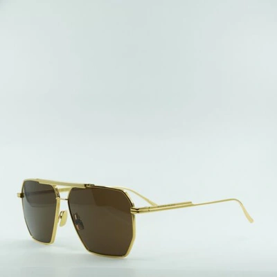 Pre-owned Bottega Veneta Bv1012s 003 Gold/brown 60-13-145 Sunglasses Authentic