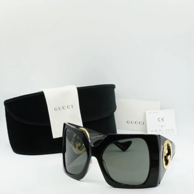 Pre-owned Gucci Gg1255s 001 Black/smoke 64-20-125 Sunglasses Authentic In Gray