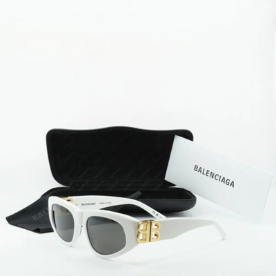 Pre-owned Balenciaga Authentic  Bb0095s 012 White/gold/gray 53-19-135
