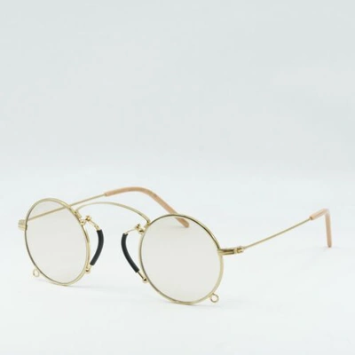 Pre-owned Gucci Gg0991s 001 Gold/light Yellow With Gold Chain 44-28-145 Sunglasses ...