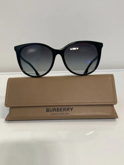 Pre-owned Burberry 4333f 3001/8g Black Acetate Woman's Sunglasses 55mm