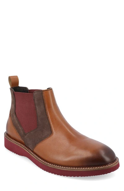 Thomas & Vine Mens Ventura Flat Heel Chelsea Boots In Brown